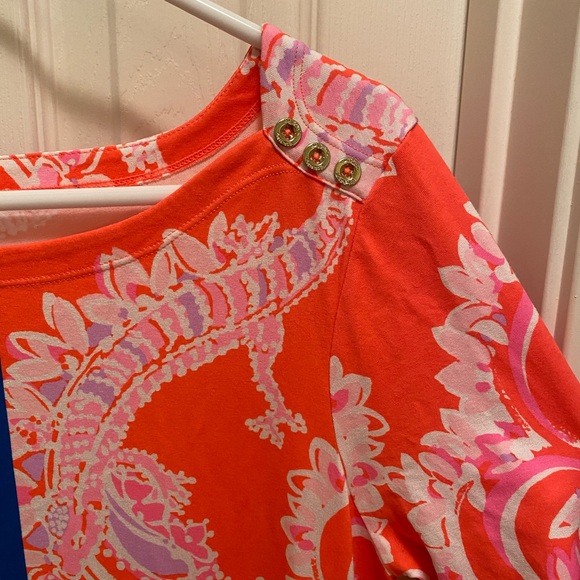 Lilly Pulitzer Coral and Blue Mini Dress - Picture 4 of 14